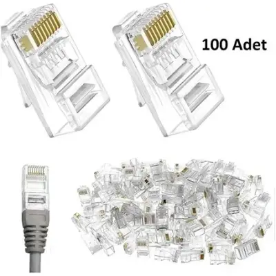8P/8C Plug (RJ45 Cat5) (100 Adet) - 3