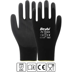 BEYBİ Pu Touch Poliüretan Kaplı Polyester Örme Eldiven No:9 - BEYBİ