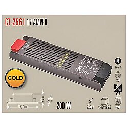 CATA CT-2561 17 AMPER ŞERİT LED TRAFOSU GOLD SERİ - 2