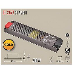 CATA CT-2577 21 AMPER ŞERİT LED TRAFOSU GOLD SERİ - 3