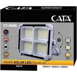 CATA CT-4698 TAŞINABİLİR ŞARJLI SOLAR PROJEKTÖR - 2