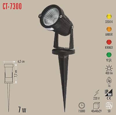 Cata CT-7300 Bahçe Armatürü Yeşil 7W - 2