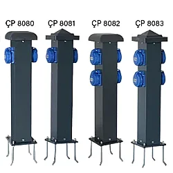 Çetinkaya Pano ÇP 8082 4 Adet 1x16 Prizli IP68 Prizli Bahçe Armatürü Alüminyum Gövde Ral7016 80x500x80 - Çetinkaya Pano