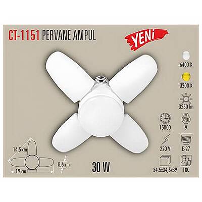 CT-1151 Pervane Ampul Beyaz - 1