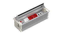 EAE 3404631 SM-IN Gömme Tip Priz Bloğu, 1 Şebeke, 2 UPS, 2 Data, Alüminyum Gövde Eloksal Renk - EAE