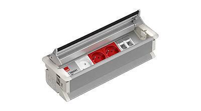 EAE 3404631 SM-IN Gömme Tip Priz Bloğu, 1 Şebeke, 2 UPS, 2 Data, Alüminyum Gövde Eloksal Renk - 1