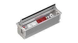 EAE 3404619 SM-IN Gömme Tip Priz Bloğu, 2 Şebeke, 2 UPS, 2 Data, USB Type A+C, Alüminyum Gövde Eloksal Renk - EAE