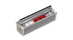 EAE 3404637 SM-IN Gömme Tip Priz Bloğu, 2 Şebeke, 3 UPS, 2 Data + USB Type A+C, Alüminyum Gövde Eloksal Renk - EAE