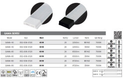 GAMA-60 Led Armatür Kristal Cam 60W Beyaz 10 Adet - 4