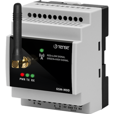 Tense GSM-MOD-SET(GSM-MOD-TR+ GSM-MOD-RC) Kuyu Depo Haberleşme Sistemi, Quand band GSM/GPRS/EDGE, RS-232, RS-485, TCP-IP uyumlu, izoleli, ModBus iletişim,Maksimum 19200 Bps, 2.2dBi SMA değiştirilebilir anten - 1