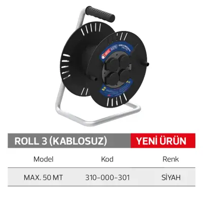 Horoz Plastik Kablo Makarası - Boş 50 Metre Kablo Kapasiteli - 1