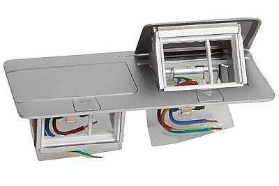 Legrand 054012 POP-UP 6 (2x3) Modül Donatılabilir Masa Veya Döşeme Altı Buat, Mat Alüminyum - 4