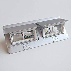 Legrand 054013 POP-UP 8 (2x4) Modül Donatılabilir Masa Veya Döşeme Altı Buat, Mat Alüminyum - Legrand