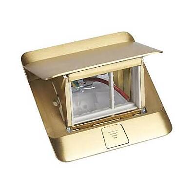Legrand 054015 POP-UP 3 Modül Donatılabilir Masa Veya Döşeme Altı Buat, Altın Renk - 3