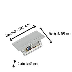 Legrand 054021 POP-UP 4 Modül Donatılabilir Masa Veya Döşeme Altı Buat, Satine Çelik - 2