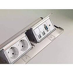 Legrand 054023 POP-UP 8 (2x4) Modül Donatılabilir Masa Veya Döşeme Altı Buat, Satine Çelik - 3