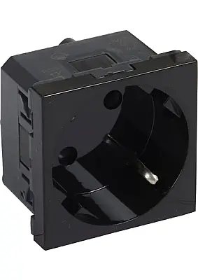 LEGRAND 079355L Armada Topraklı Priz Ç/k 45° 2modül Siyah - 1