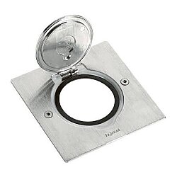 Legrand 089700 IP44 Döşeme Prizi Paslanmaz Çelik 2M Kare - Legrand
