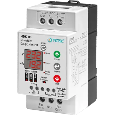 TENSE MDK-03 Dijital Monofaze Kontaktörlü Dalgıç Kontrol Rölesi - 1