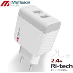 Mutlusan 2’Li USB ŞARJ ADAPTÖR 2,4A - Mutlusan