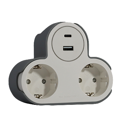 MUTLUSAN LİVA TOPRAKLI İKİLİ USB+TYPE C FİŞ-PRİZ(Ç.K.)(YONCA TİP) (S/Ü) - 1