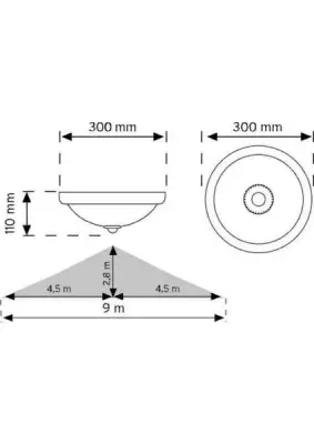 NADE ND-1051-12-03 360°HS Acil Ledli Tavan Armatürü 12W 6500K - 2