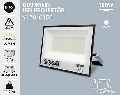 Noas YL70-0100 Diamond Led Projektör 100w Beyaz - 1