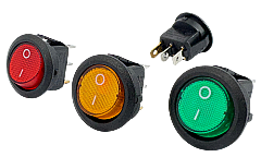 On/Off Yuvarlak Işıklı Anahtar Sarı 3P - 2