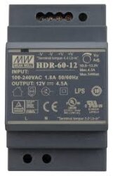 Panasonic 90990071 HDR-060-12 HDR6012 12Vdc 4.5Amp DIN Rail StepShape MEANWELL - PANOSONİC
