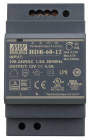 Panasonic 90990071 HDR-060-12 HDR6012 12Vdc 4.5Amp DIN Rail StepShape MEANWELL - 1