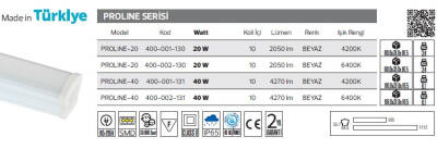 PROLİNE-40 Etanj Armatür IP65 40W Beyaz 10 Adet - 2