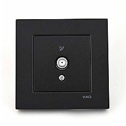 Viko Novella Siyah Uydu Prizi Geçişli (Çerçeve Hariç) - Viko