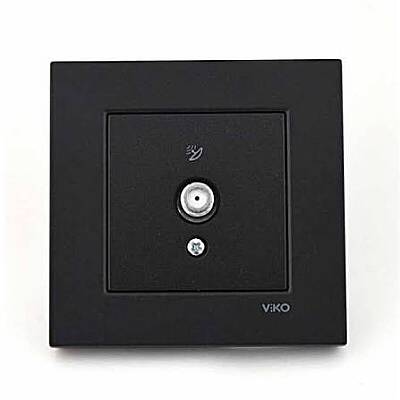 Viko Novella Siyah Uydu Prizi Geçişli (Çerçeve Hariç) - 1